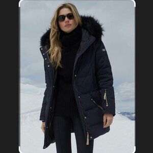 BOGNER Gorsuch Dea Black Down Puffer Jacket with Raccoon Fur Hood NWOT